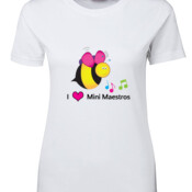 ADULTS T-Shirt - Round Neck - I Love Mini Maestros  - Ladies Tee - On Special!