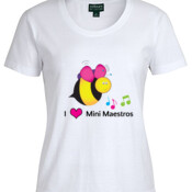 ADULTS T-Shirt - Round Neck - I Love Mini Maestros  - Ladies Tee - On Special!